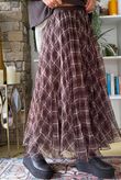 Fia Plaid Chiffon Skirt